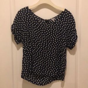 Navy blue/white polka dot top by Splendid, size S